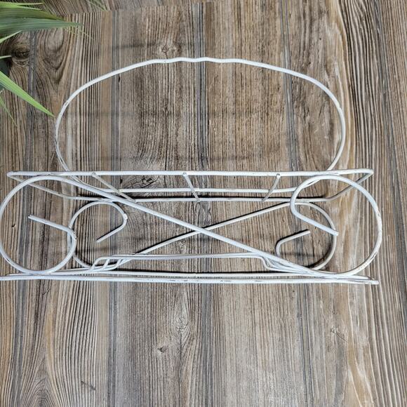 Vintage MCM Tumbler Carrier White Wire Cocktail Drinking Glass Caddy - Picture 6 of 6